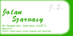 jolan szarvasy business card